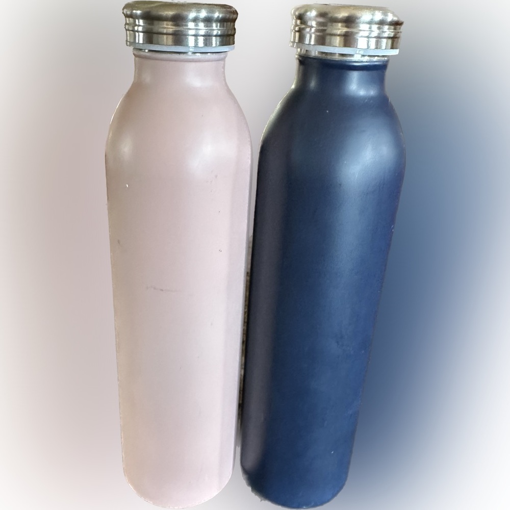 Two 16 oz metal water bottles